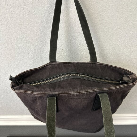 Everlane Gray Black Cotton Blend Tote Bag Purse Shoulder Distressed Flawed - Picture 6 of 9